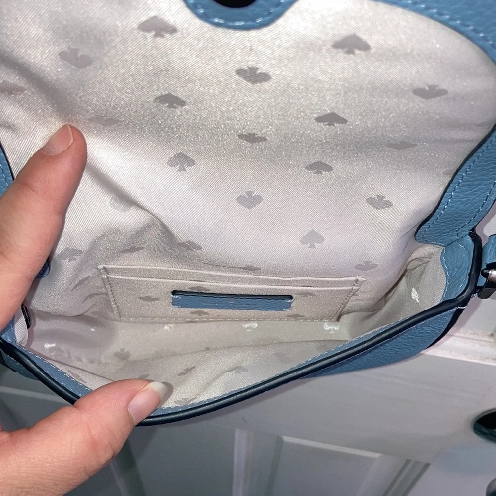Kate Spade Leila Blue Mini Flap Crossbody Purse Bag - Picture 7 of 15